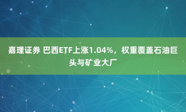 嘉理证券 巴西ETF上涨1.04%，权重覆盖石油巨头与矿业大厂